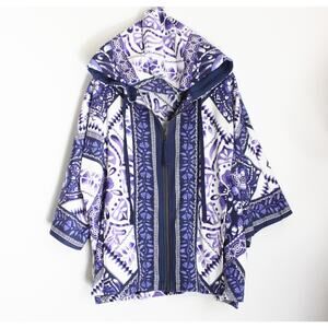 JOHNNY WAS Dolman Short Sleeve Hoodie, Size XL